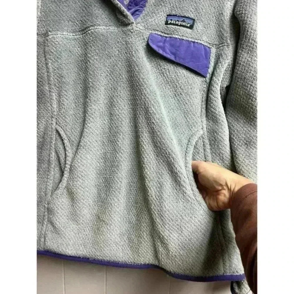 Patagonia Pullover Jacket in Gray and Purple Size small. - Picture 7 of 7